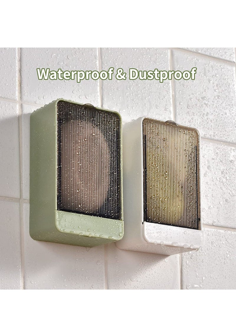2 Pack Soap Dish Holder Rack Shower Bar Tray with Drain Wall Mounted Box for Bathroom Bathtub Kitchen - Image 5