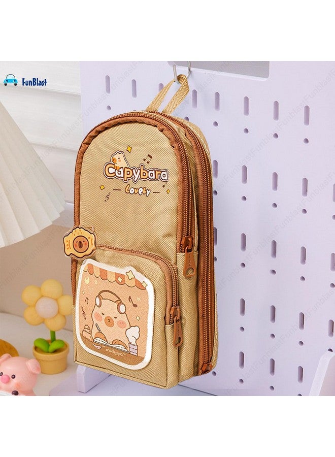 فنبلاست حقيبة أقلام فن بلاست، حافظة أقلام أنيقة، حقيبة أقلام قماشية قابلة للتعليق بسعة كبيرة، حقيبة لطيفة بطابع كرتوني للأطفال، حقيبة أقلام كاواي (عشوائي) - Image 5