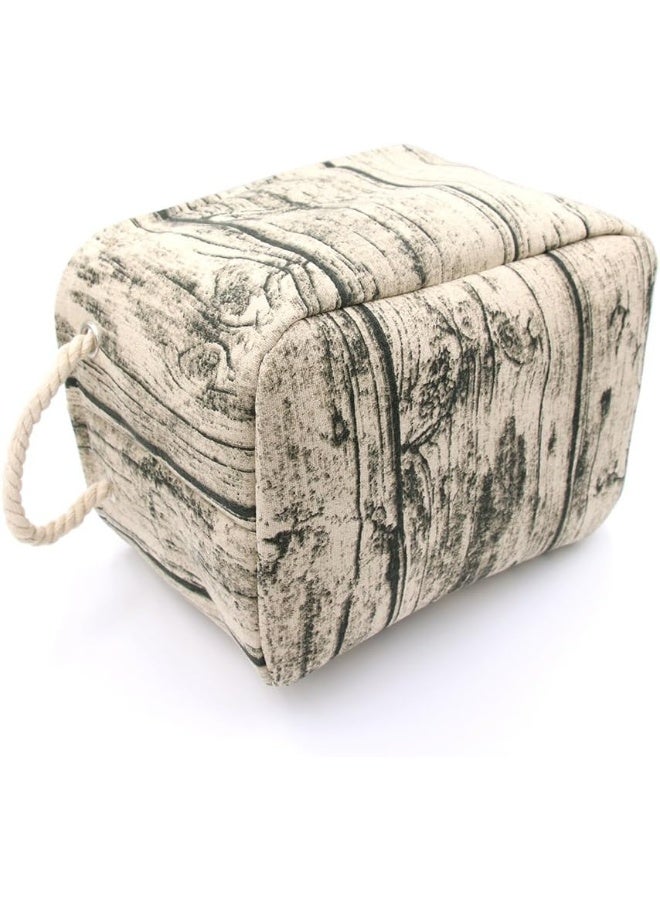 Jacone Stylish Tree Stump Design Wood Grain Rectangular Storage Basket - Image 4