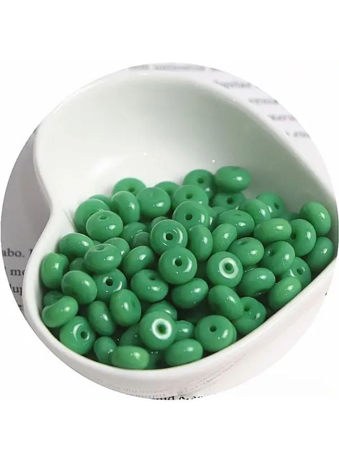 20pcs Snow Jade Color Natural Porcelain Glass Beads 5x8mm Smooth Round DIY Craft Jewelry Making - Image 4