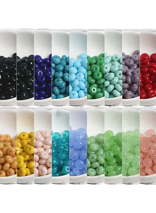 20pcs Snow Jade Color Natural Porcelain Glass Beads 5x8mm Smooth Round DIY Craft Jewelry Making - Image 2