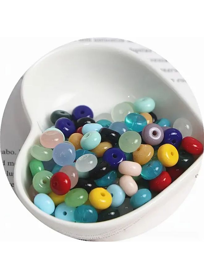 20pcs Snow Jade Color Natural Porcelain Glass Beads 5x8mm Smooth Round DIY Craft Jewelry Making - Image 3