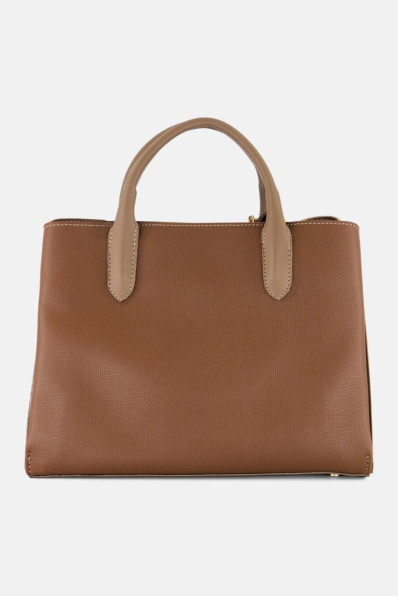 VINCE CAMUTO Women Brand Logo Rome Handbag, Taupe - Image 2