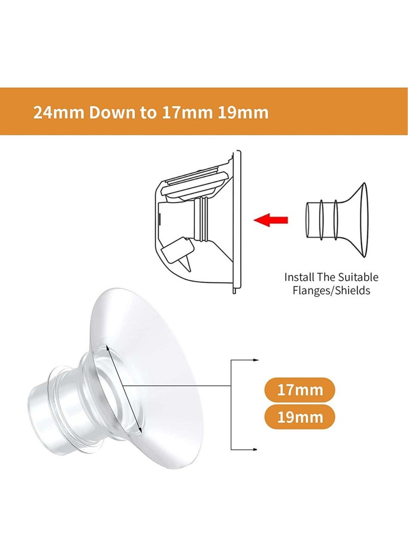 4pcs 17mm 19mm Inserts for momcozy S9 S12 S9pro S12pro Lansinoh Bellababy Pump Parts Replace Wearable Breast Pump Shield Insert to Reduce 24mm Down to 17mm 19mm - Image 4