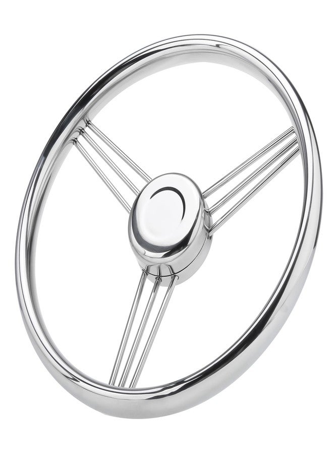 NovelBee 9 Spokes Stainless Steel Boat Steering Wheel with Finger Grips,Center Stainless Cap for Marine Boat (Dia.13-1/2") - Image 5