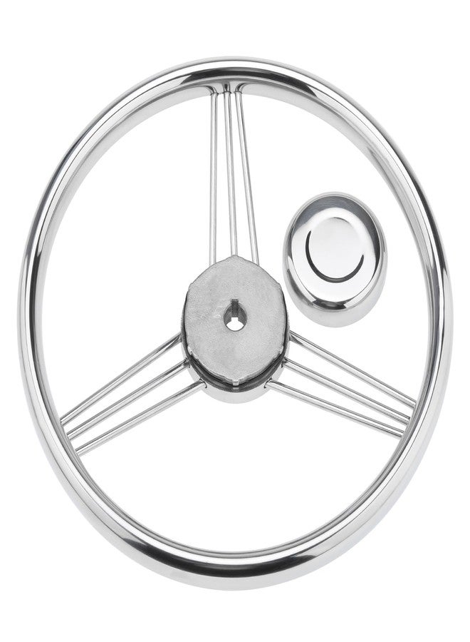 NovelBee 9 Spokes Stainless Steel Boat Steering Wheel with Finger Grips,Center Stainless Cap for Marine Boat (Dia.13-1/2") - Image 3