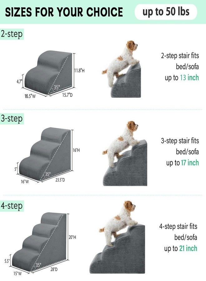 Mesa Lemon Dog Stairs for Small Dogs and Cats, 20" H 4 Steps Dog Ramp for High Beds, Couch, Sofa, Waterproof Pet Stairs with Removable Washable Cover, Non-Slip Sturdy Pet Steps - Image 2