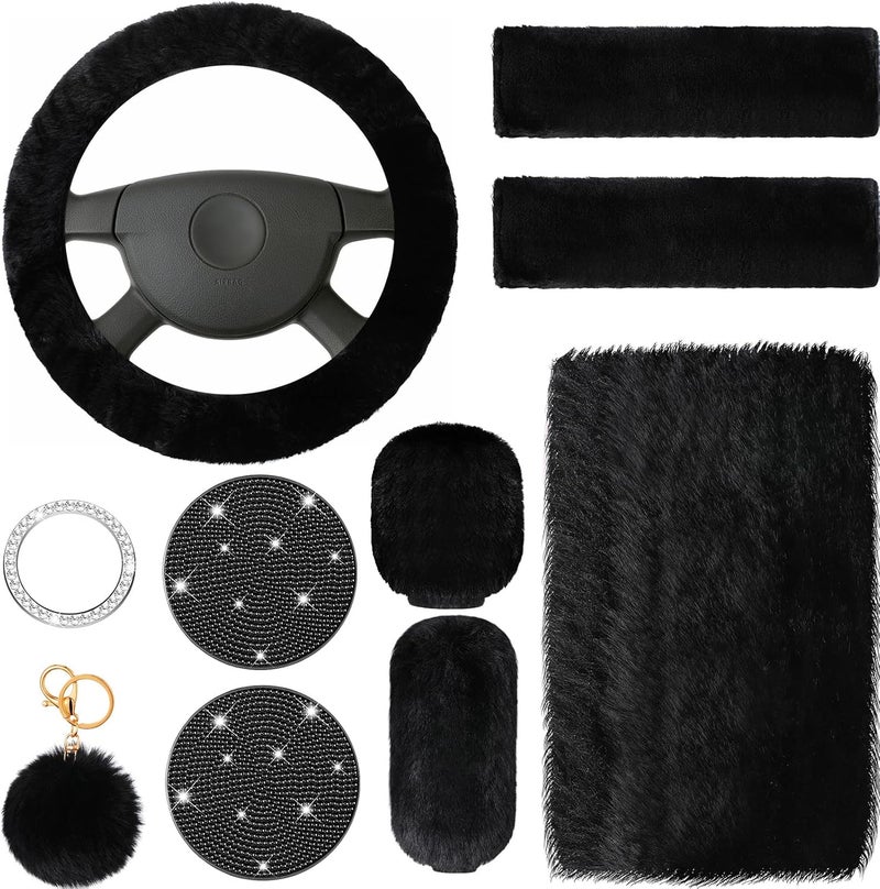 Frienda 10-Piece Fluffy Car Accessory Set - Image 1