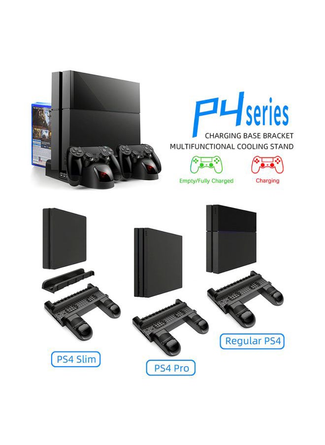مبرد عمودي متعدد الوظائف مع قاعدة شحن سلكية لأجهزة PS4/PS4 Slim/PS4 Pro
