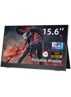 besrey  Portable Monitor - Ultra-Slim 15.6 Inch Full HD IPS Laptop Screen Extender with Adjustable Stand for Laptop, USB-C Compatible, Ideal for Travel and Office  - Image 1