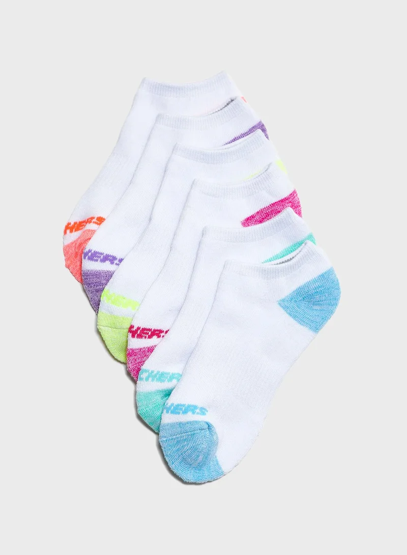 SKECHERS Kids 6 Pack No Show Socks