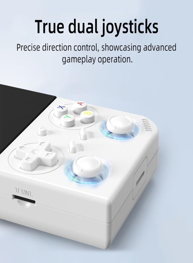 GiipGoop RG 35XXPro Handheld Game Consoles RG35XXPro Retro Gaming Console with 64GB Card Video Game Console Linux 64-bit System Portable Pocket Arcade Support 30+ Simulators WiFi Bluetooth HD Output White - Image 3