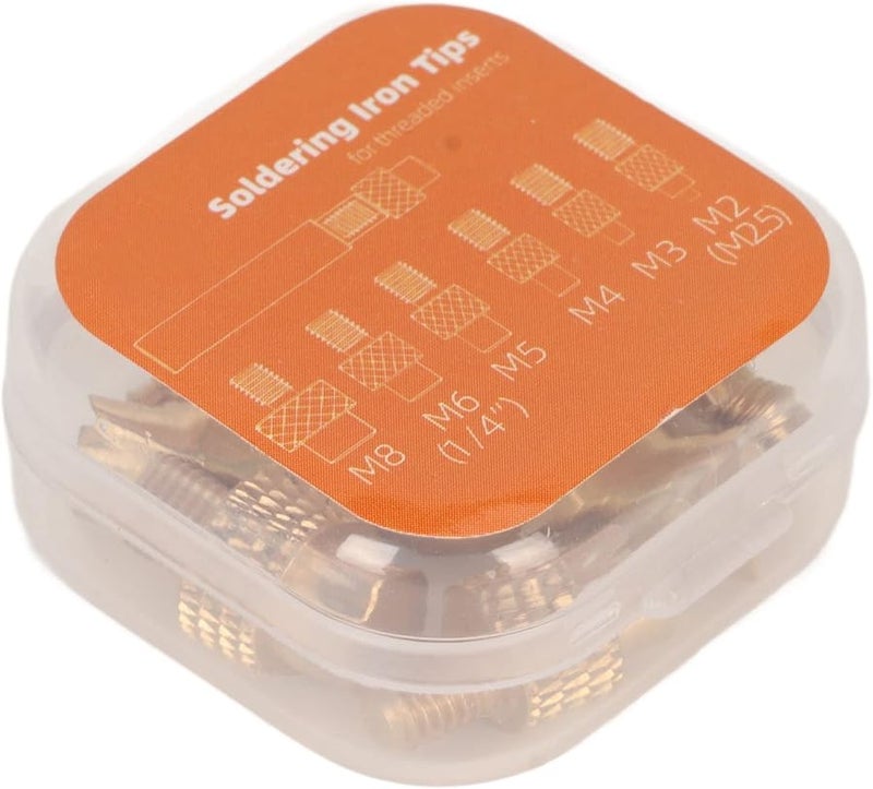 Brass M8 Universal Soldering Tips for 3D Printer Heat Set Inserts Easy Thread Replacement - Image 1