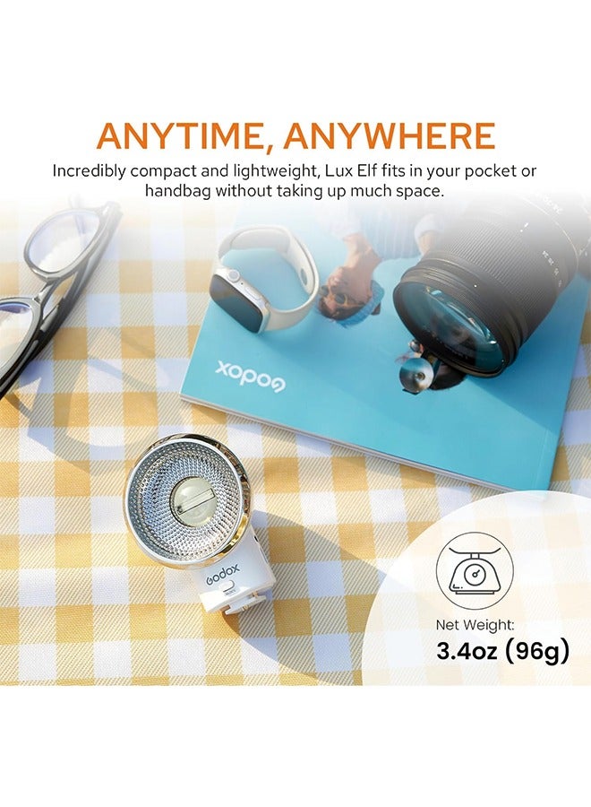 Godox Lux Elf Retro Camera Flash, Built-in Battery GN6 with 5 Levels Flash Power, 6200K±300K with S1/S2 Optical Control, On Camera Flash for Canon, for Nikon, for Sony, for Fuji, for Olympus Camera - Image 3