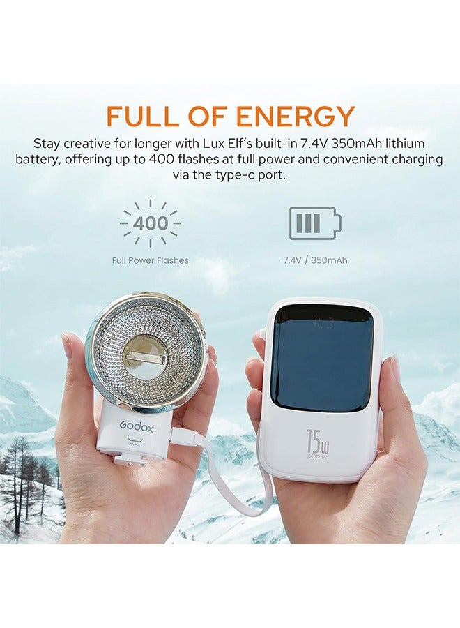 Godox Lux Elf Retro Camera Flash, Built-in Battery GN6 with 5 Levels Flash Power, 6200K±300K with S1/S2 Optical Control, On Camera Flash for Canon, for Nikon, for Sony, for Fuji, for Olympus Camera - Image 5