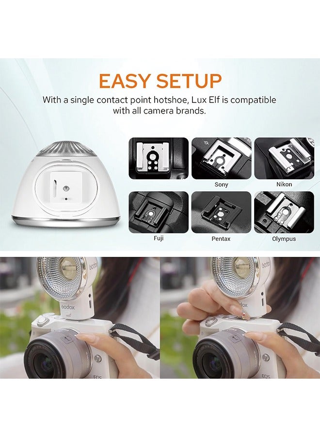 Godox Lux Elf Retro Camera Flash, Built-in Battery GN6 with 5 Levels Flash Power, 6200K±300K with S1/S2 Optical Control, On Camera Flash for Canon, for Nikon, for Sony, for Fuji, for Olympus Camera - Image 4