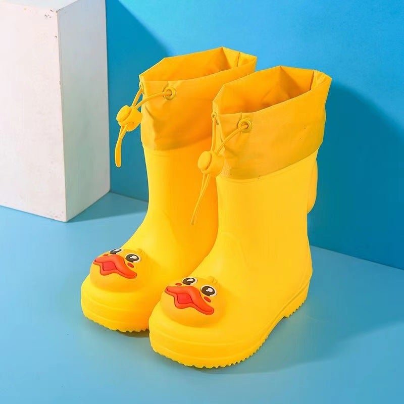 Children'S Rain Boots Kindergarten Baby New Girls' Non-Slip Waterproof Rain Boots Girdle Boys' Water Shoes Cartoon High Tube - Image 1