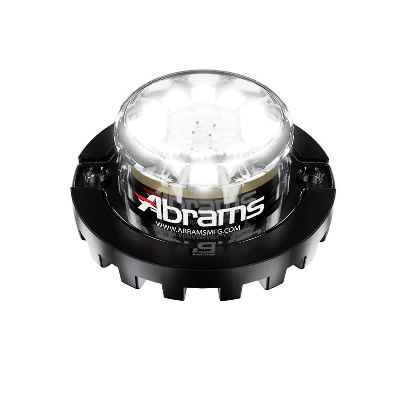Abrams MFG SAE Class-1 Blaster 120 36W - 12 LED Emergency Vehicle Truck LED Hideaway Surface Mount Strobe Warning Light, White/White, 0.7 kg