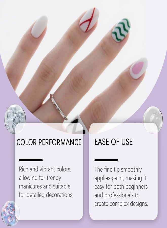 Talzpro 12 Colors Nail Art Pens Set, New Nail Art Markers for Gel Nails, DIY Nail Art Marker Drawing Painting Liner Pen, Nail Art Tools for Graffiti Dotting Drawing Painting Point Liner DIY - Image 4
