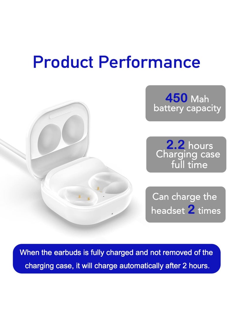 SYOSI Charging Case for Samsung Galaxy Buds 2 (SM-R177), Replacement Charger Dock Station, Supports Bluetooth Pairing, Charging for Galaxy Buds2 Bluetooth Earbuds, White  - Image 4