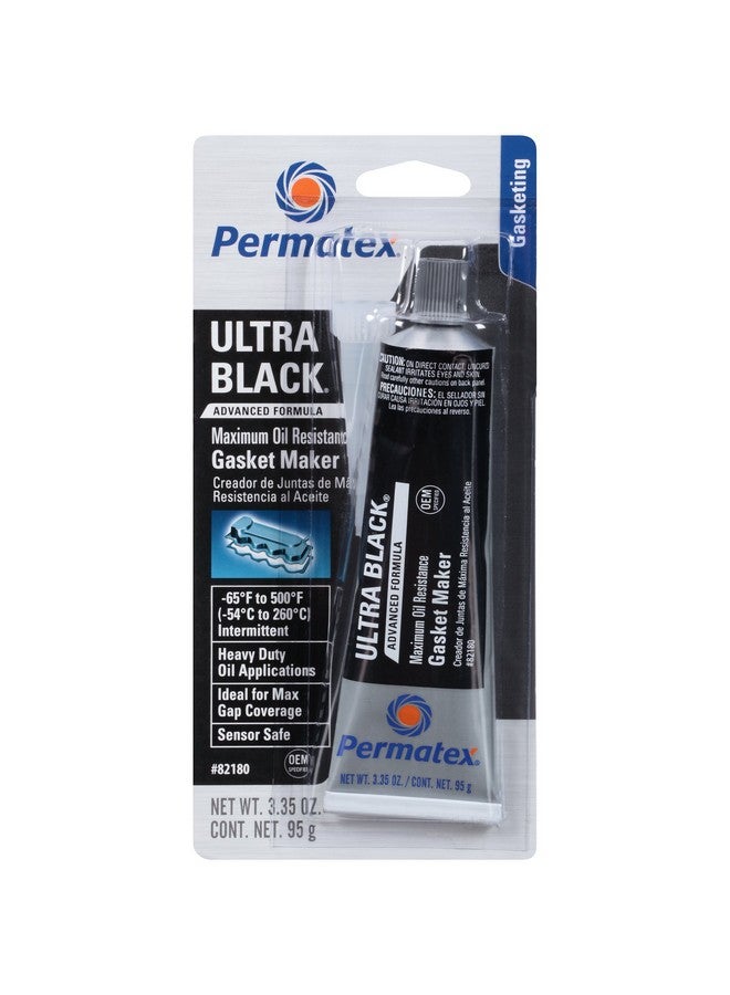 Permatex 82180 12Pk Ultra Black Maximum Oil Resistance Rtv Silicone Gasket Maker 3 Oz. Tube (Pack Of 12) 