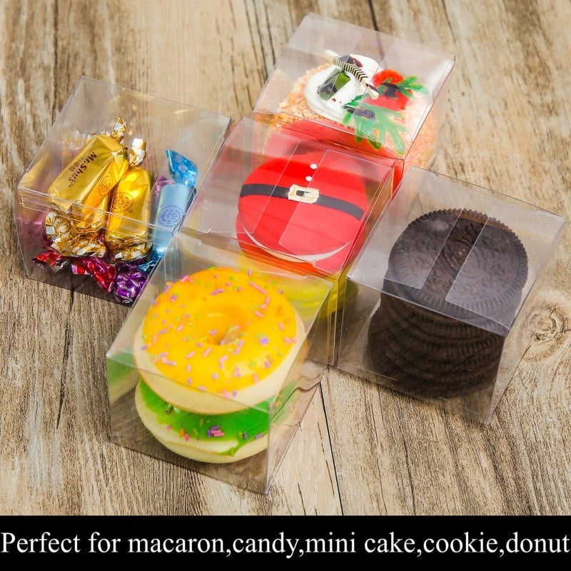 SLShePack 50Pack Clear Macaron Boxes - Modern, Transparent, 2"x2"x2" - Perfect for Christmas, Valentine's, Mother's Day & More - Image 5
