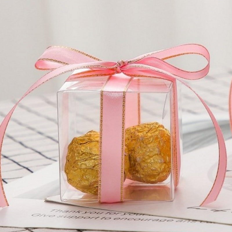 SLShePack 50Pack Clear Macaron Boxes - Modern, Transparent, 2"x2"x2" - Perfect for Christmas, Valentine's, Mother's Day & More - Image 3