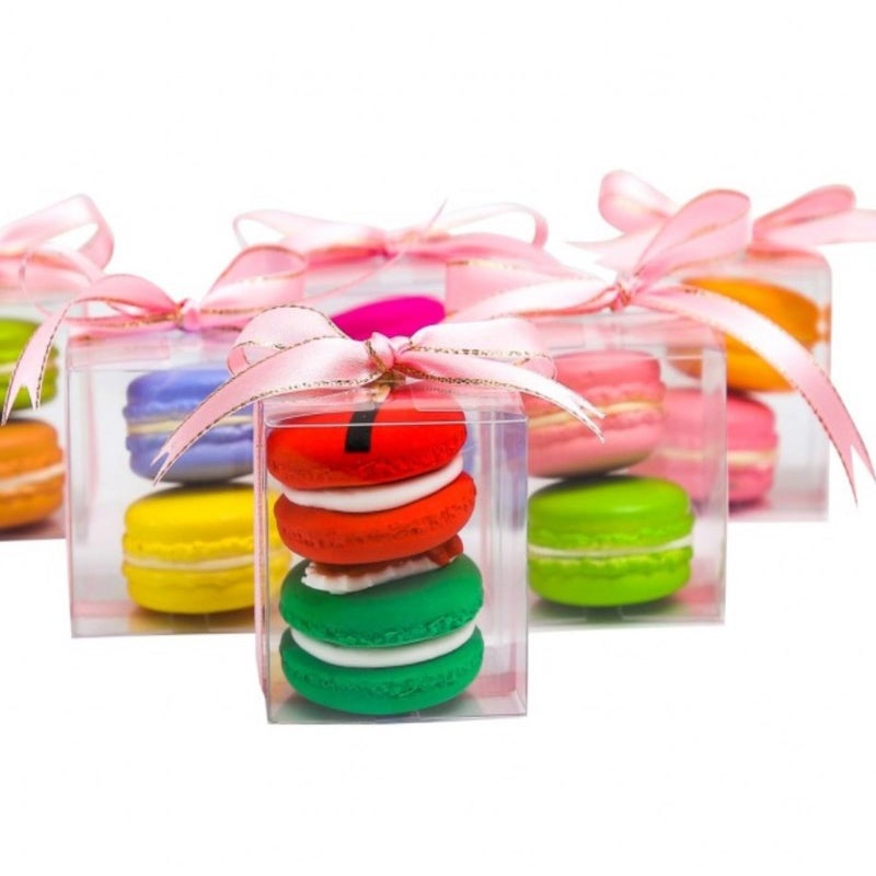 SLShePack 50Pack Clear Macaron Boxes - Modern, Transparent, 2"x2"x2" - Perfect for Christmas, Valentine's, Mother's Day & More - Image 4