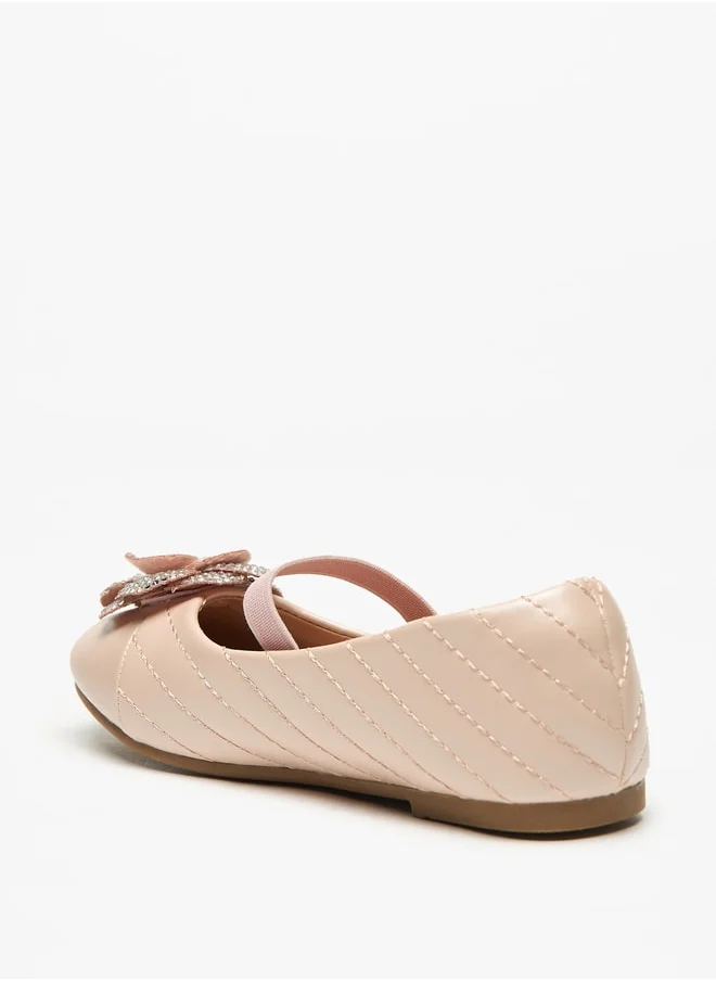 JUNIORS Floral Accent Slip-On Ballerina Shoes with Elastic Strap