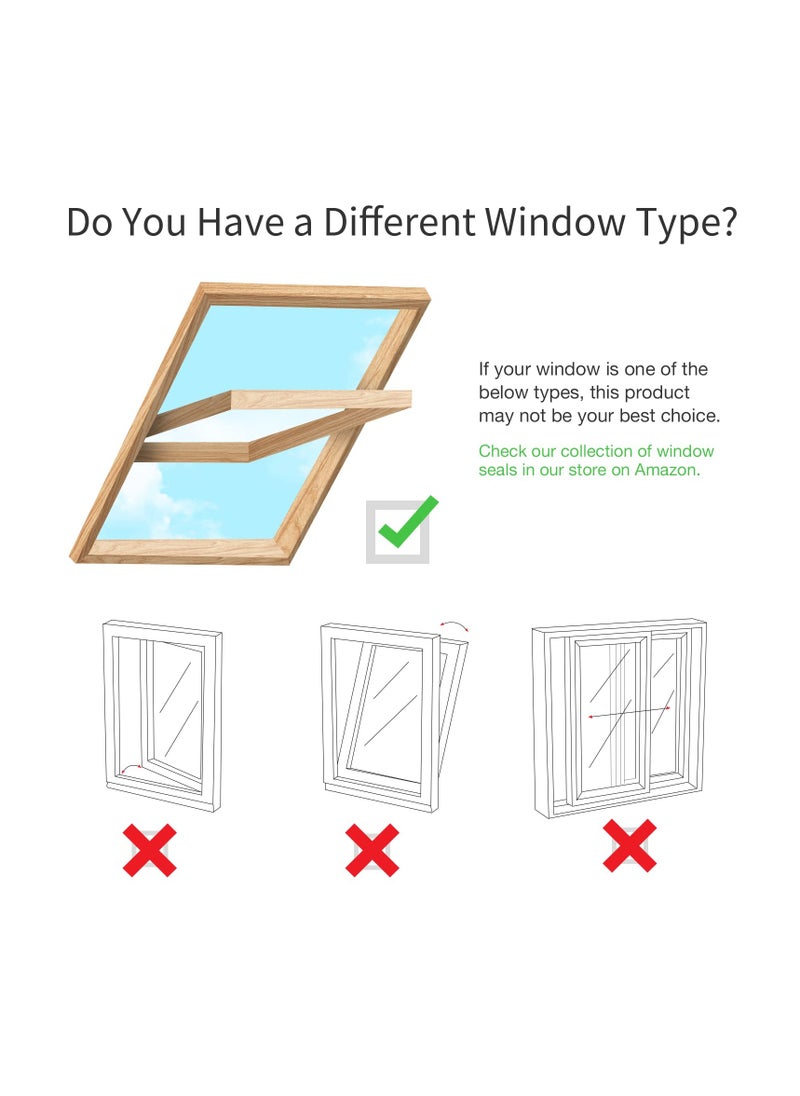 SYOSI - Centre Pivot Roof Window Sealing Kit, for Portable Air-Conditioner and Tumble Dryer, Works with Every Mobile Air-Conditioning Unit, Window Kit, for Window Perimeter up to 390 cm (230cm x 2 Set) - Image 1
