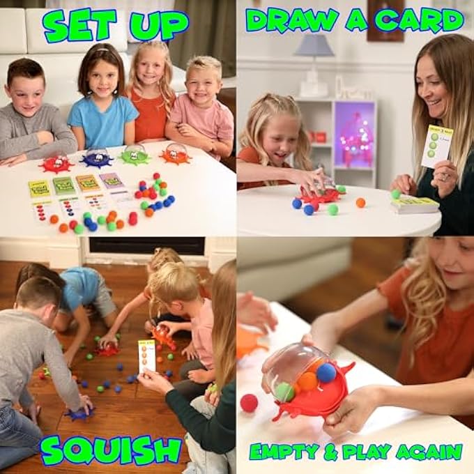 Funwares Colorful Squid Squish: Dynamic Floor Game for Kids, Boosts Kids' Learning and Coordination, Counting and Number Game, Active Play, and Quick Thinking, 2-4 Players, Ages 4-8. - Image 3