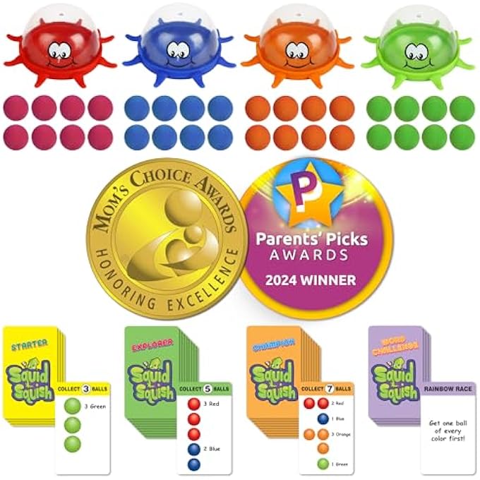 Funwares Colorful Squid Squish: Dynamic Floor Game for Kids, Boosts Kids' Learning and Coordination, Counting and Number Game, Active Play, and Quick Thinking, 2-4 Players, Ages 4-8. - Image 2