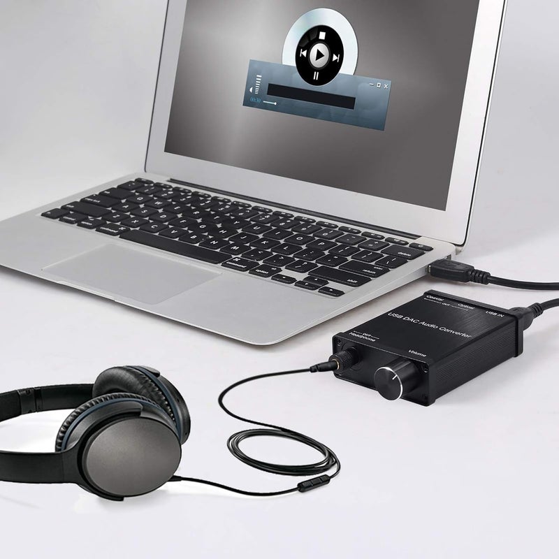 LiNKFOR USB DAC and Headphone Amplifier, Coaxial/Optical/6.35mm Headphone Output, USB to Coaxial S/PDIF Digital to Analog Converter Comaptible with Windows XP 7 10 and Mac PS4 PS3 - Image 4