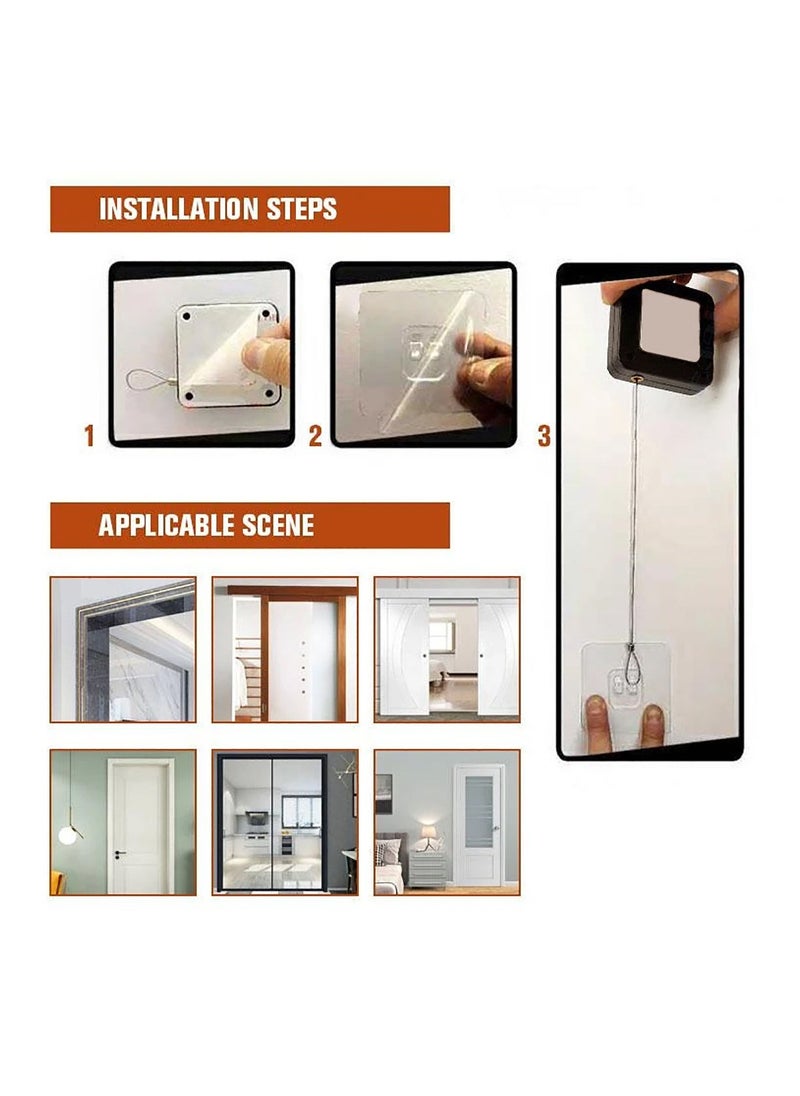 ToolHouse - Punch Free Automatic Sensor Door Closer Automatic Door Closer with Pull Cord 1200g Pull Multifunctional Function Auto Door Closer - Image 1