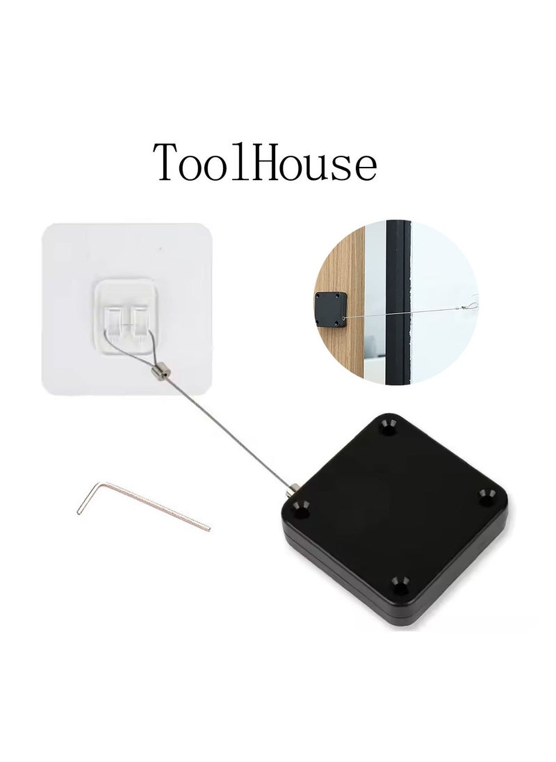 ToolHouse - Punch Free Automatic Sensor Door Closer Automatic Door Closer with Pull Cord 1200g Pull Multifunctional Function Auto Door Closer - Image 1