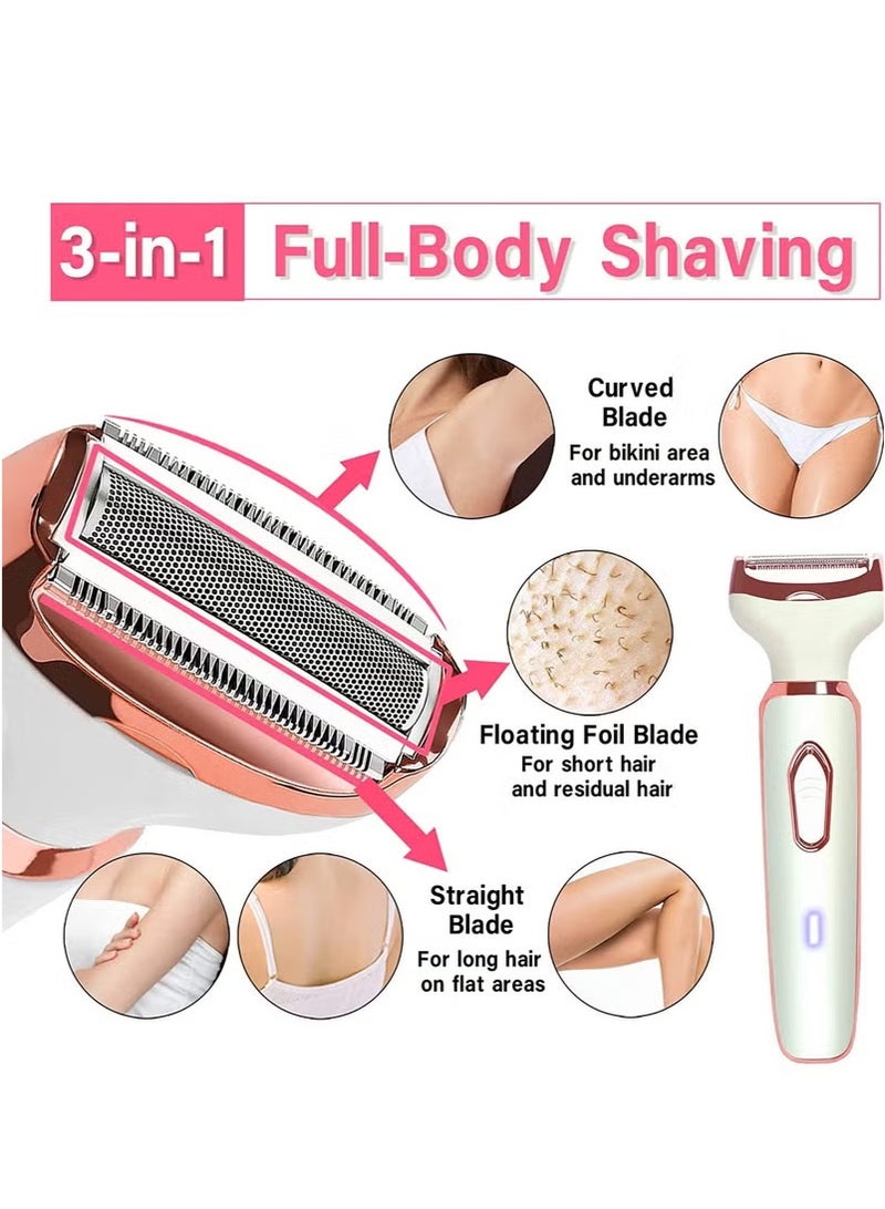 Hikma Beauty Electric Razor for Women, 4-in-1 Women's Body Hair Removal,  Eyebrow Face Underarm, Portable Ladies Shaver, Epilator, USB Rechargeable - Image 5