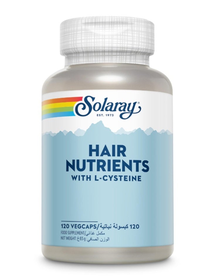 Solaray Hair Nutrients With L-Cysteine - 120 Capsules - Image 1
