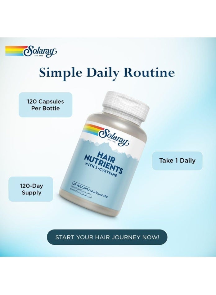 Solaray Hair Nutrients With L-Cysteine - 120 Capsules - Image 2