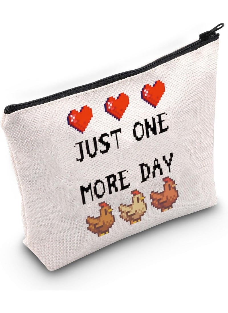 Gzrlyf - Gzrlyf S-Valley Game Inspired Makeup Bag Video Game Gift Chicken Fans Gift Gamer Cosmetic Bag (JUST ONE MORE DAY) - Image 1