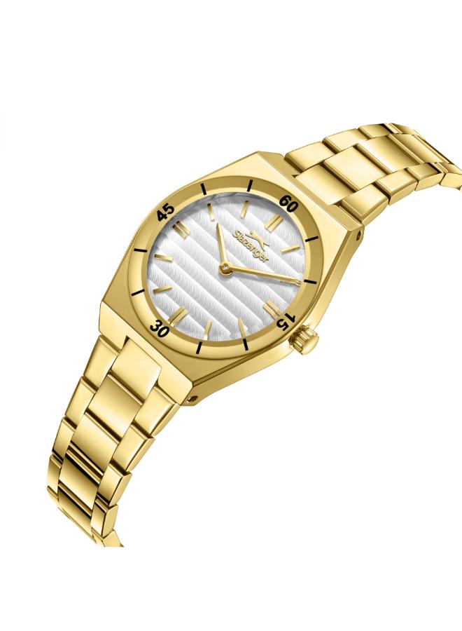 سلازنجر ساعة يد نسائية معدنية بعقارب - Image 2