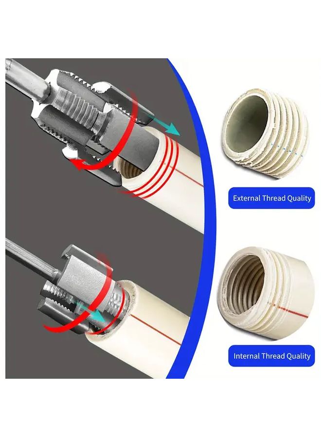 4 Piece PPR Pipe Thread Cutter Kit 1/2 3/4 Inch Internal External Tap Set High Hardness Aluminum Alloy for Drill - Image 5