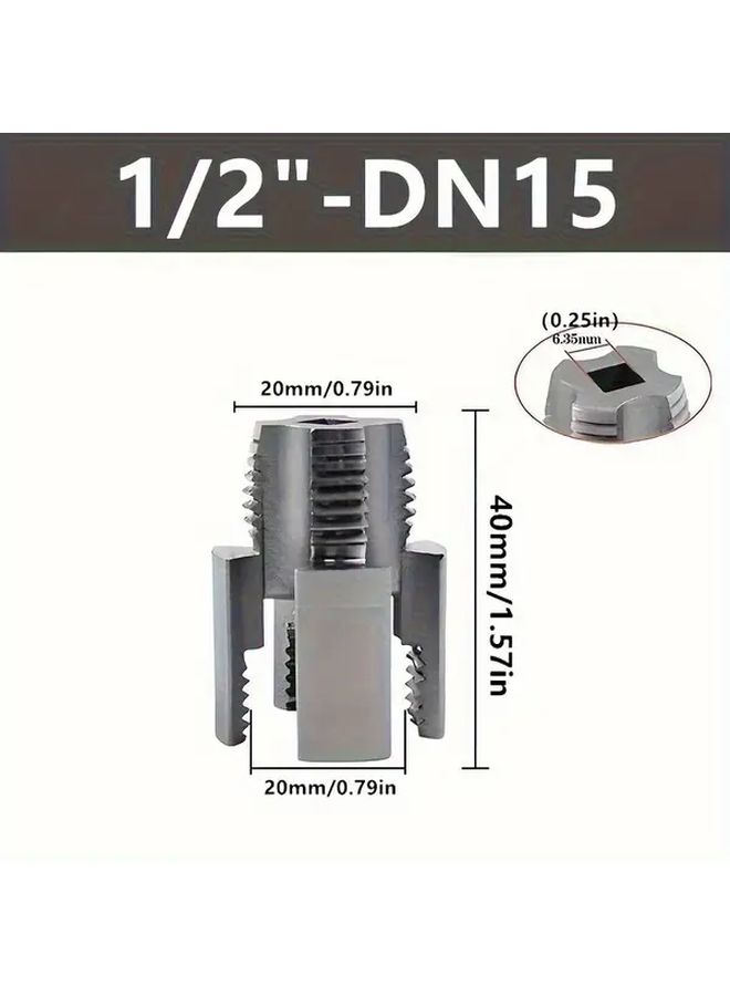 4 Piece PPR Pipe Thread Cutter Kit 1/2 3/4 Inch Internal External Tap Set High Hardness Aluminum Alloy for Drill - Image 3