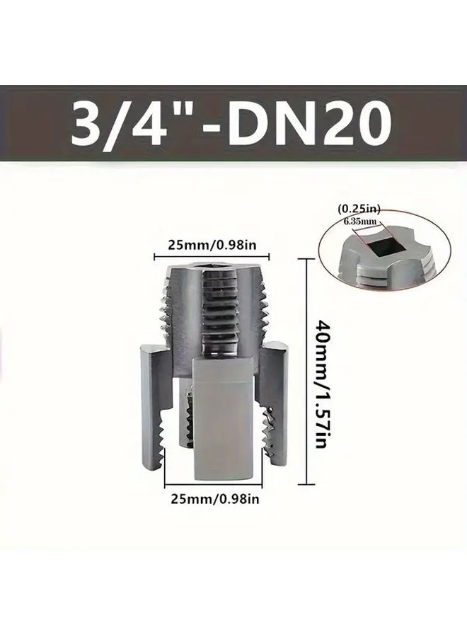 4 Piece PPR Pipe Thread Cutter Kit 1/2 3/4 Inch Internal External Tap Set High Hardness Aluminum Alloy for Drill - Image 4