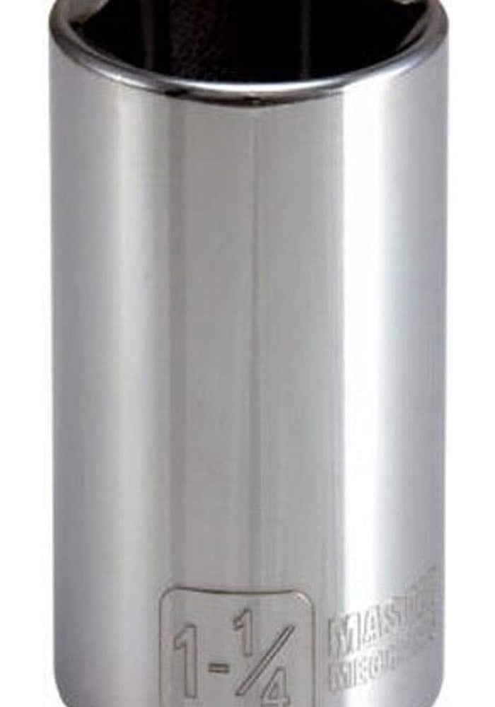 Apex Tool Group Master Mechanic 6 Point 1/2" Drive Deep Standard Socket, 1-1/4"