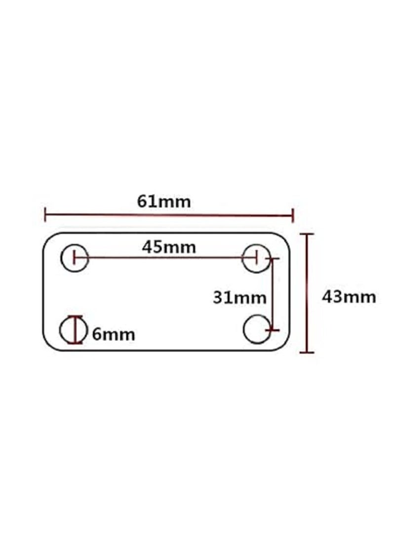 4Heavy Duty Pu Swivel Castor Wheels with Brake Lockable 60kg Trolley Furniture Caster  Furniture Flat Caster Black  - Image 3