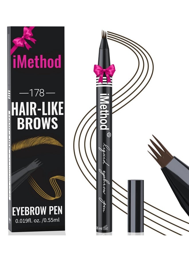 iMethod Eyebrow Pen - Eyebrow Pencil With Micro 4-Fork Tip, Microblading Eyebrow Pen For Natural Hair-Like Brows, Long-Lasting Eye Brow Pencils For Women, Smudge-Proof, Dark Brown - Image 1