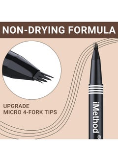 iMethod Eyebrow Pen - Eyebrow Pencil With Micro 4-Fork Tip, Microblading Eyebrow Pen For Natural Hair-Like Brows, Long-Lasting Eye Brow Pencils For Women, Smudge-Proof, Dark Brown  - Image 4
