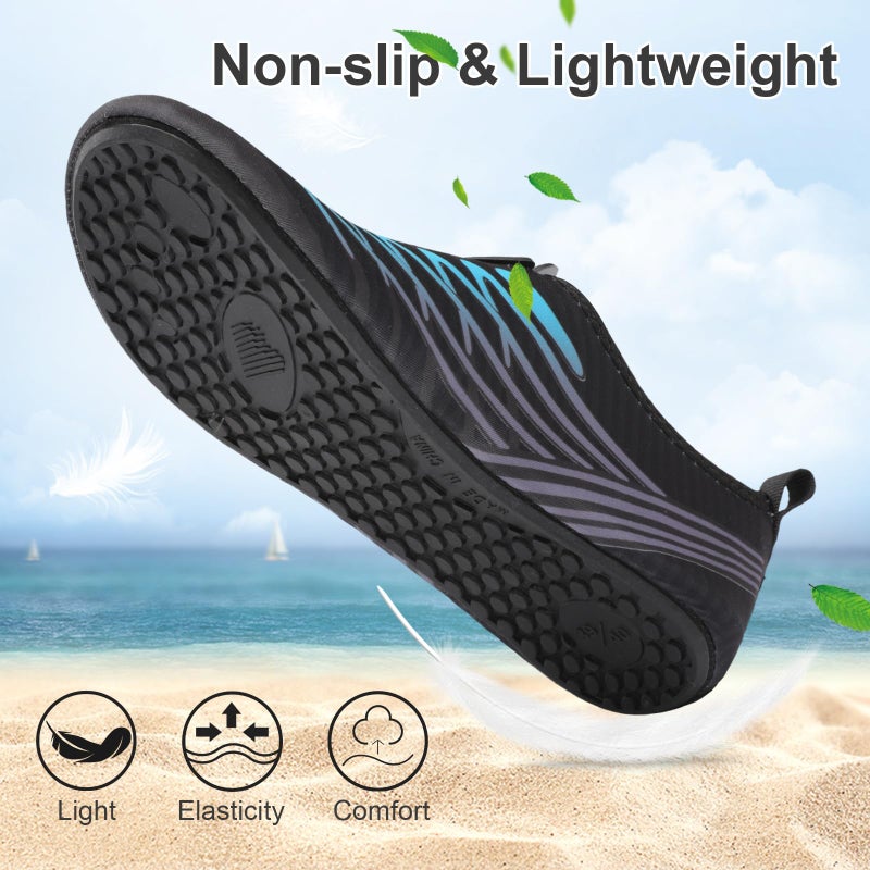 BARERUN Water Shoes for Womens and Mens Summer Barefoot Shoes Quick Dry Aqua Socks for Beach Swim Yoga Exercise Blue 8.5-9.5 Women/7-7.5 Men - Image 4