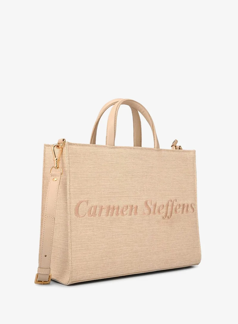 Hazelnut Embroidered Tote Bag Carmen Steffens