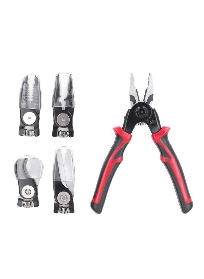 Giffex 5-in-1 multifunctional pliers tool kit, which includes a main handle and five interchangeable heads - Image 4